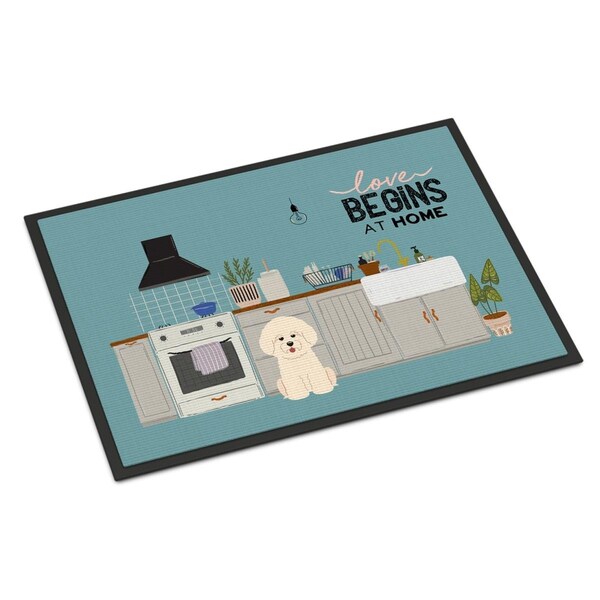 Carolines Treasures 24 x 36 in. Bichon Frise Kitchen Scene Indoor or Outdoor Mat CK7779JMAT - main